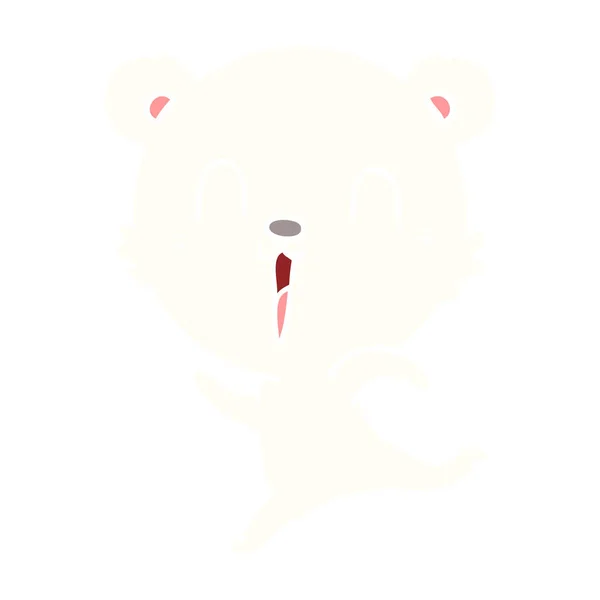 Felice Stile Piatto Cartone Animato Orso Polare — Vettoriale Stock