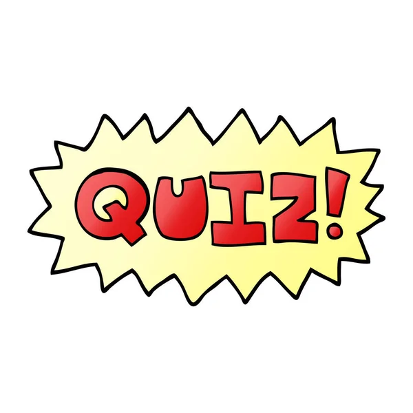 Cartoon Doodle Quiz Sign — Stock Vector