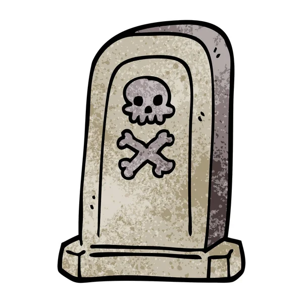 Cartoon Doodle Spooky Victorian Grave — Stock Vector