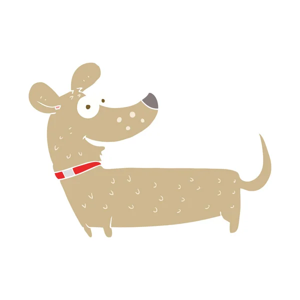 Egale Kleur Illustratie Van Gelukkige Hond — Stockvector