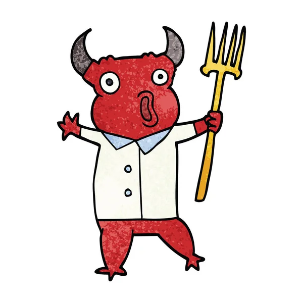 Cartoon Doodle Demon Monster — Stockvector