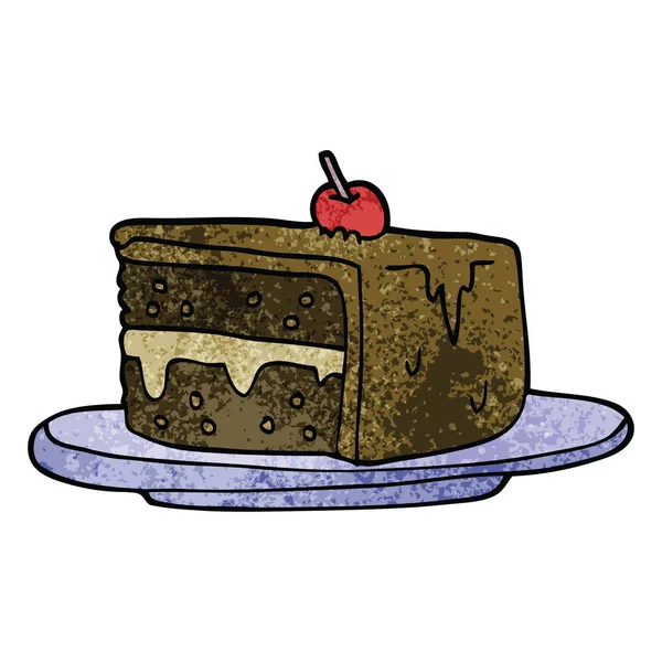 Мультяшный Каракули Кусок Торта — стоковый вектор