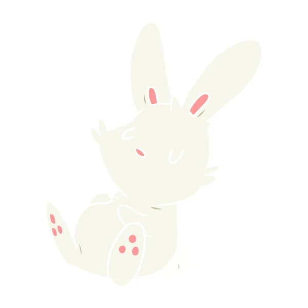 Colore Piatto Stile Cartone Animato Coniglio Dormire — Vettoriale Stock