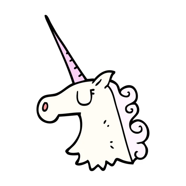 Dessin Animé Gribouille Jolie Licorne — Image vectorielle