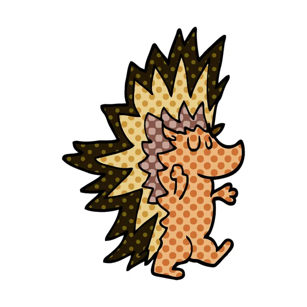 Cartoon Doodle Spiky Hedgehog — Stock Vector