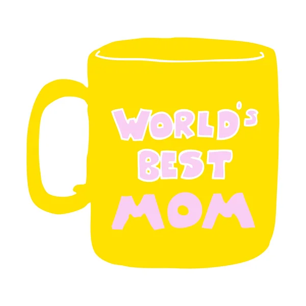 Worlds Best Mom Mug — Stock Vector