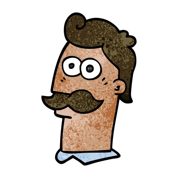 Kreskówka Mężczyzna Doodle Wąsami — Wektor stockowy