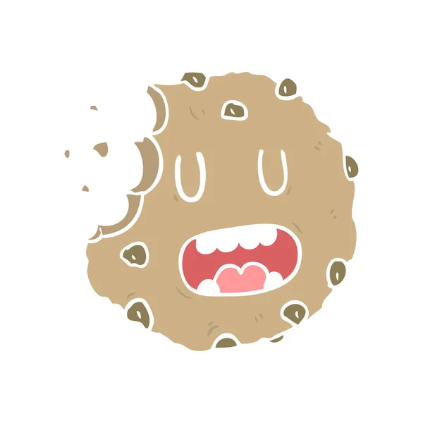 Egale Kleur Stijl Cartoon Cookie — Stockvector