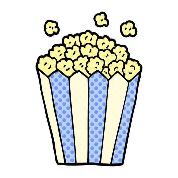 Cartoon Doodle Popcorn Sfondo Bianco — Vettoriale Stock