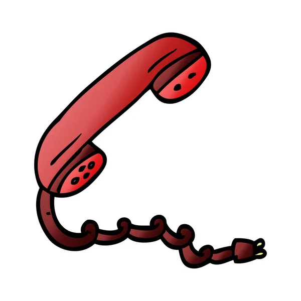 Dessin Animé Doodle Téléphone Combiné — Image vectorielle