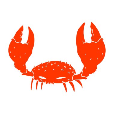 düz renk tarzı çizgi film yengeç