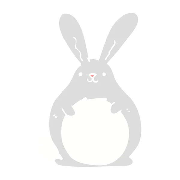 Plat Couleur Style Dessin Animé Lapin — Image vectorielle