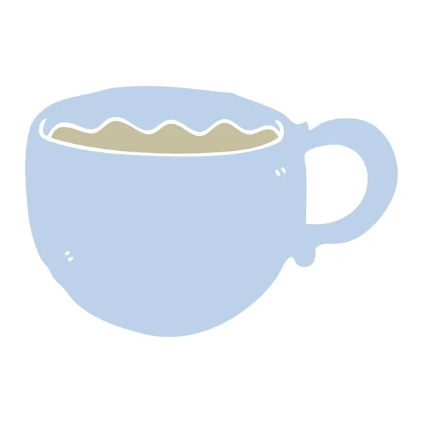 Piatto Tazza Caffè Cartone Animato Stile Colore — Vettoriale Stock