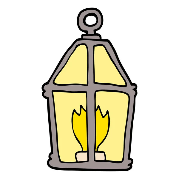 Cartone Animato Doodle Vecchia Lanterna — Vettoriale Stock