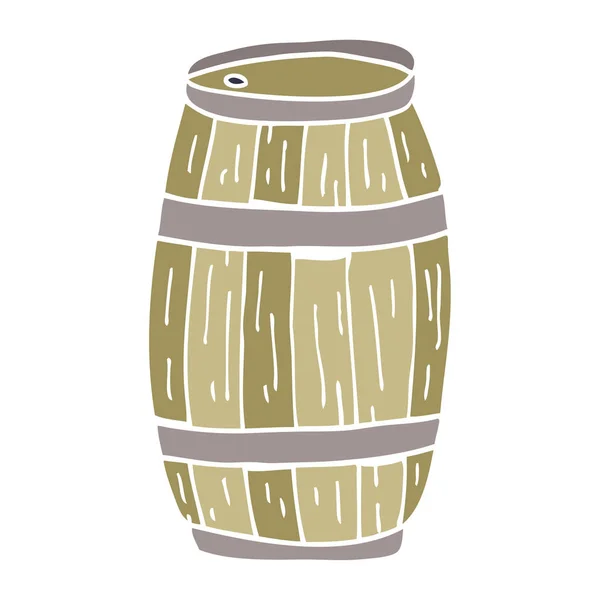 Barril Cerveja Doodle Desenhos Animados — Vetor de Stock