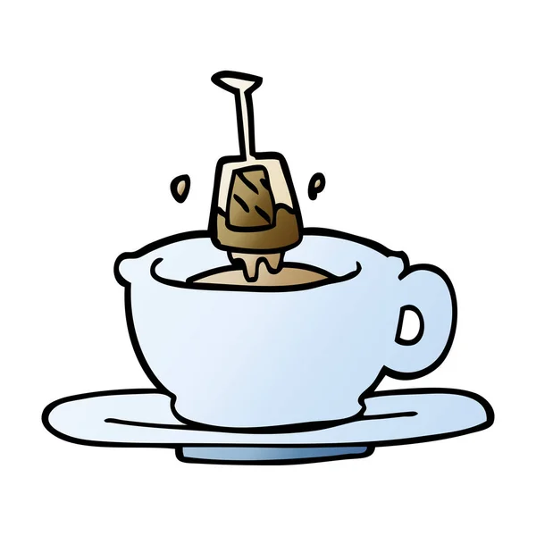 Kreskówka Doodle Filiżankę Herbaty — Wektor stockowy