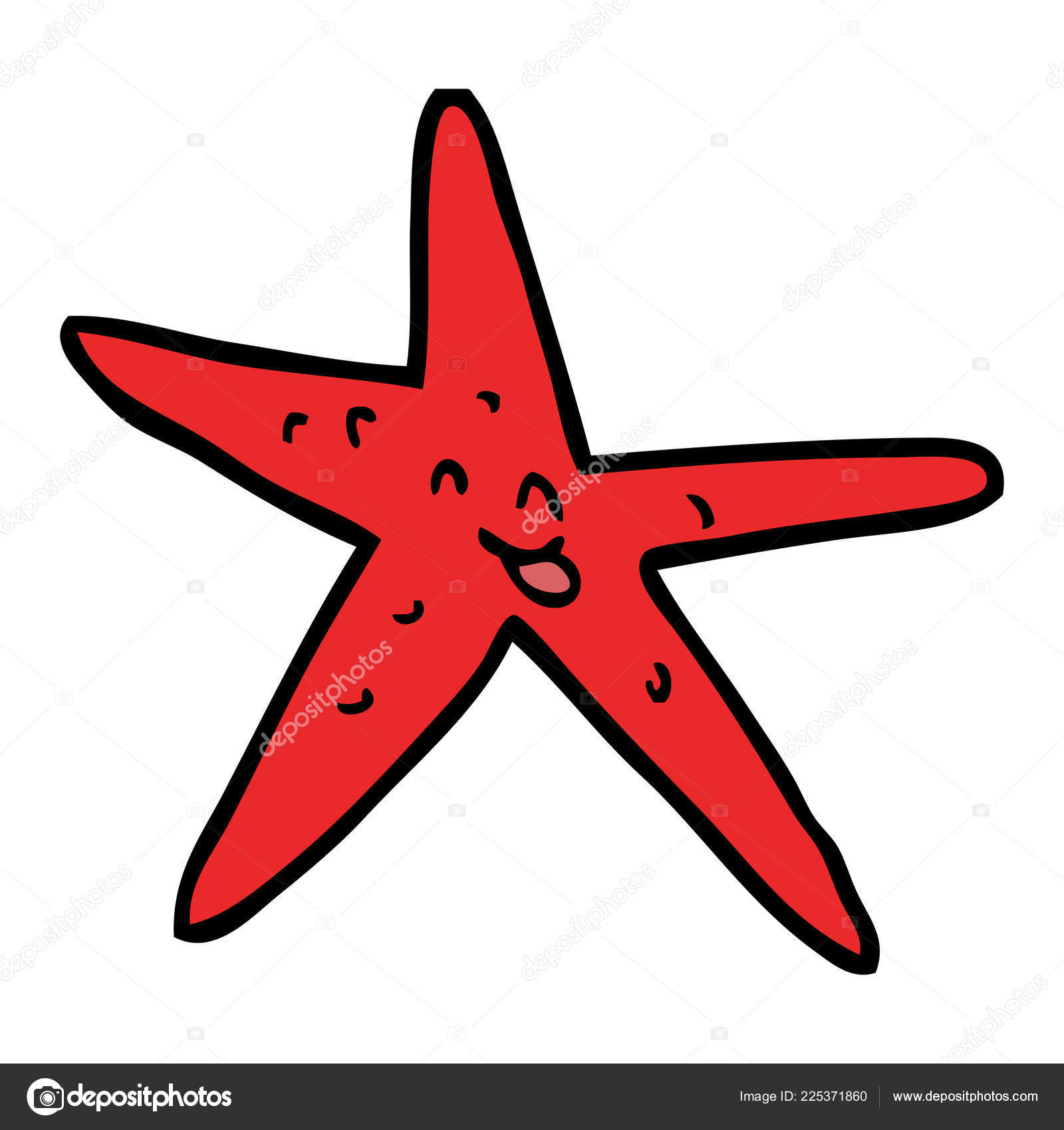 Dibujos Animados Garabato Feliz Estrella Mar vector, gráfico vectorial ©  lineartestpilot imagen #225371860