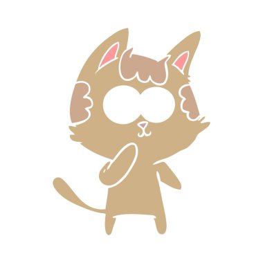 düz renk stil karikatür kedi dikkate alınarak