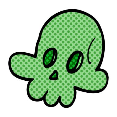 çizgi film doodle Cadılar Bayramı kafatası