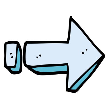 çizgi film doodle ok işaret yönünü