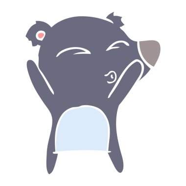 ayı ıslık düz renk stil çizgi film