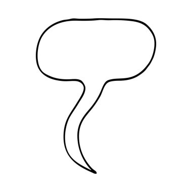 Beyaz arka plan üzerinde çizim karikatür konuşma balonu