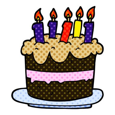 çizgi film doodle Doğum günü pastası