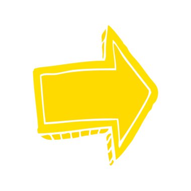 düz renk tarzı çizgi film işaret eden ok