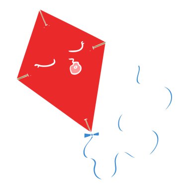 düz renk tarzı çizgi film uçurtma