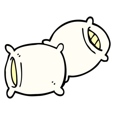 çizgi film doodle yastık, vektör çizim