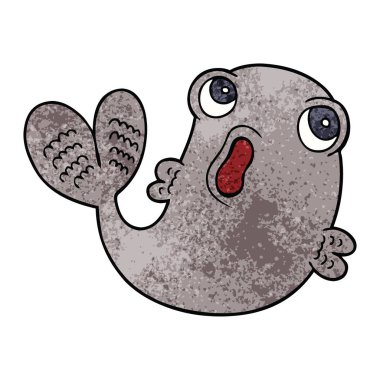 çizgi film doodle bir balık