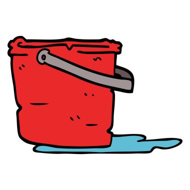 çizgi film doodle kova beyaz arka plan üzerinde