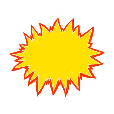 patlama işaret düz renkli çizimi