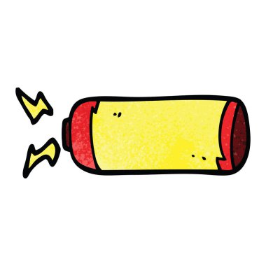 çizgi film doodle pil, vektör çizim 