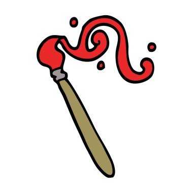 çizgi film doodle boya fırçası