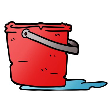 çizgi film doodle kova beyaz arka plan üzerinde