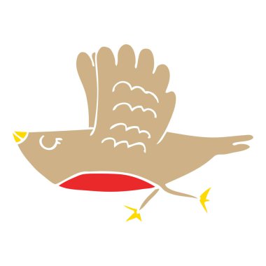 düz renk stil karikatür kuş