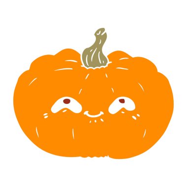 mutlu düz renk tarzı çizgi film kabak