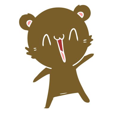 mutlu ayı düz renk stil çizgi film