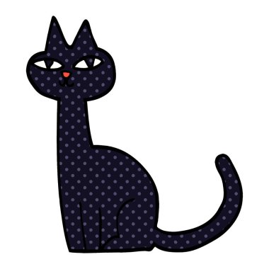 karikatür kedi beyaz arka plan üzerinde doodle