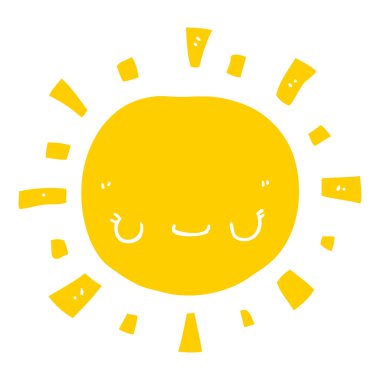 düz renk tarzı çizgi film güneş