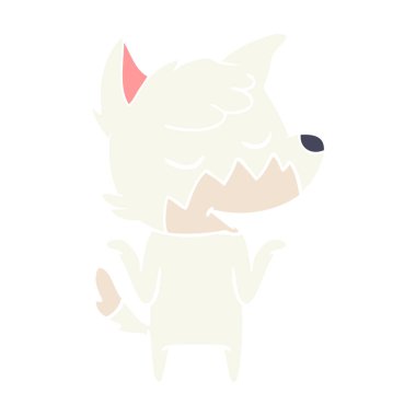 dost düz renk tarzı çizgi film fox