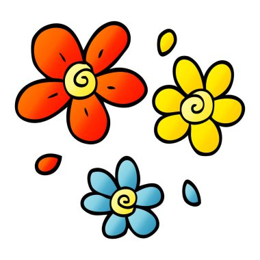 çizgi film doodle dekoratif çiçek