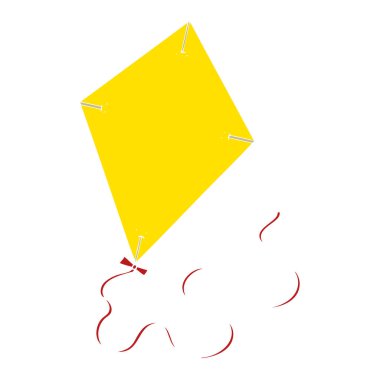 düz renk stil çizgi film uçurtma uçan