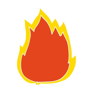 düz renk tarzı çizgi film ateş