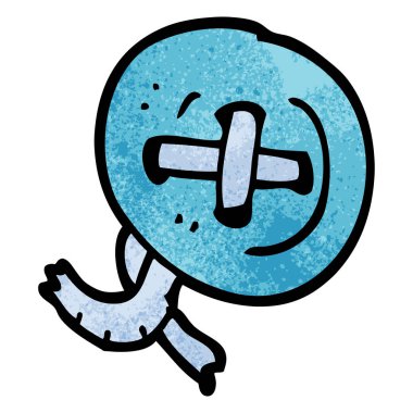 çizgi film doodle eski düğmesi