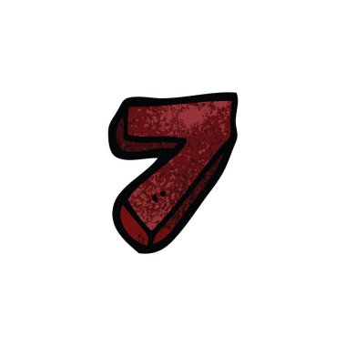 çizgi film doodle sayı yedi