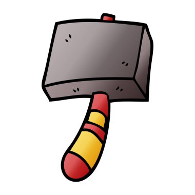 çizgi film doodle beyaz arka plan üzerinde çekiç