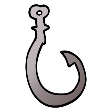 çizgi film doodle büyük balık kanca