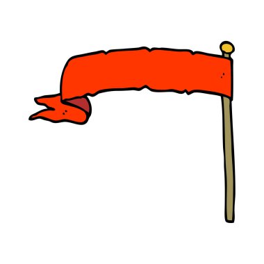 çizgi film doodle dalgalanan bayrak